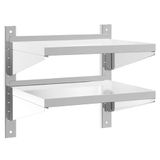 vidaXL Wandschap - 2-laags - 50x40x48 cm - Roestvrijstaal - Zilverkleurig