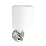 Mexlite Wandlamp Noor 1562ST Staal met Leeslampje & USB-lader