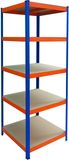 Merkloos / Sans marque Relaxdays Stellingkast - 200x80x60 cm - tot 875 kg - blauw-oranje