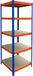 Merkloos / Sans marque Relaxdays Stellingkast - 200x80x60 cm - tot 875 kg - blauw-oranje