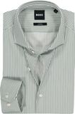 Hugo Boss BOSS Hank slim fit overhemd - popeline - groen met wit gestreept - Strijkvriendelijk - Boordmaat: 38 (EU maat: S)