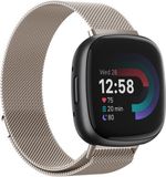 Strap-it Smartwatch bandje - Milanees bandje - geschikt voor Fitbit Versa 4 / Fitbit Sense 2 -sterrenlicht - Maat: Maat S