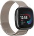 Strap-it Smartwatch bandje - Milanees bandje - geschikt voor Fitbit Versa 4 / Fitbit Sense 2 -sterrenlicht - Maat: Maat S