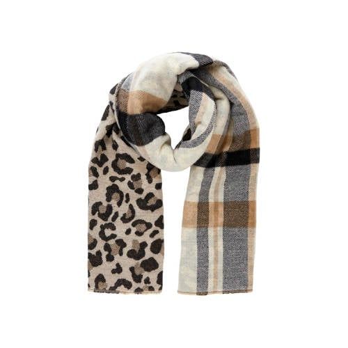 PIECES PCFELORA Printed Scarf - Ecru/Brown