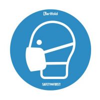 Tarifold zelfklevende waarschuwingssticker mondkapje (2 stuks)