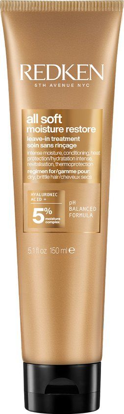 Redken All Soft Moisture Restore Leave-In Treatment 150ML - Hydrateert & Verzacht Droog Haar