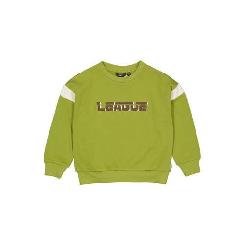 QPI sweater met tekst - groen