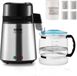Vevor Waterdestilleerder Distilleerder, 4 liter Gezuiverd Waterzuiveringsfilter, 750 W Gedistilleerde Watermaker, met Roestvrijstalen Interieur Distilleerder voor Water, Zilver Huishoudelijk 1 liter Water per uur