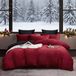 Dekbedovertrek d'hiver 200 x 200 cm Velours Rouge Noir
