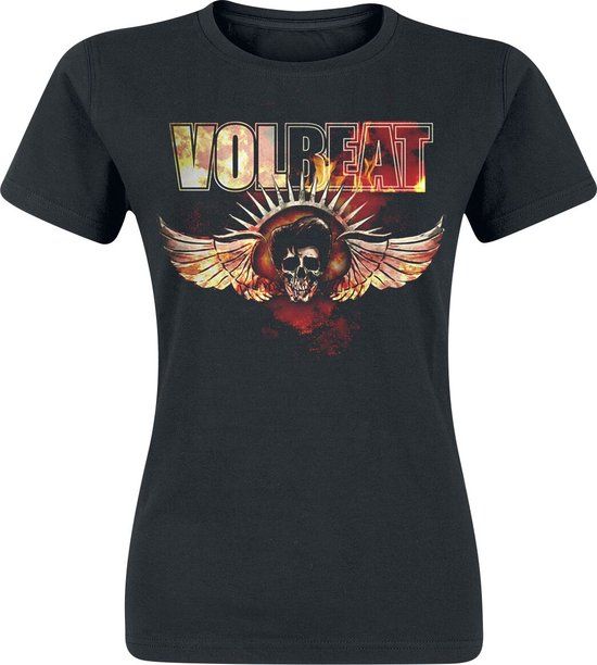 Volbeat Burning Skullwing Dames T-shirt - Zwart - XL