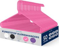 SereneLife Kleerhanger - 50 Stuks Plastic Hangers - Antislip Ruimtebesparende Kledinghangers - Roze