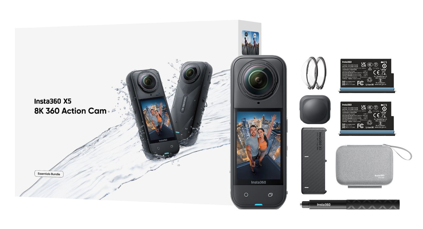 Insta360 X5 - Actiecamera - 8K Ultra HD - 72 MP - Wifi - 200 g - Zwart