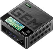 GEM12+ Pro Mini PC - Barebone systeem zonder RAM en SSD - 8-kern 8845HS processor, 5,1 GHz - Geïntegreerd 6,8 cm display - 4x 4K HDMI, DP, USB4 - Dual 2,5G LAN - Wi-Fi 6, Bluetooth 5.2, vingerafdruksensor
