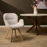 StarFurn Eetkamerstoel Jesse - Beige Stof - Set van 2