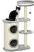 PawHut Arbre à chat, 100 cm, Arbre d'escalade avec tonneau à gratter, Arbre à chat, Arbre à chat avec poteau en sisal et balle de jeu, Meuble pour chat avec coussin, Peluche, Gris