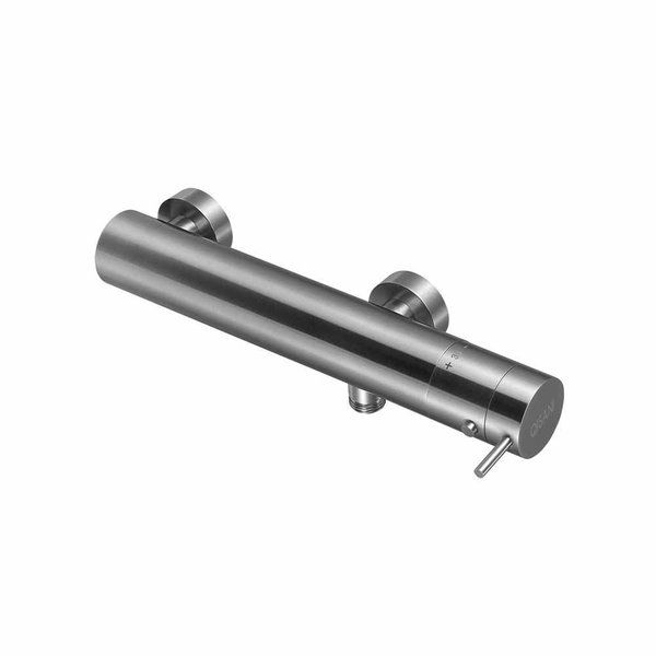 Qisani Flow thermostatische opbouwdouchekraan Geborsteld Rvs 25607.02