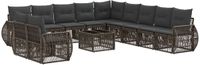 vidaXL Tuinbank Set 12 st Grijs en Donkergrijs poly rattan