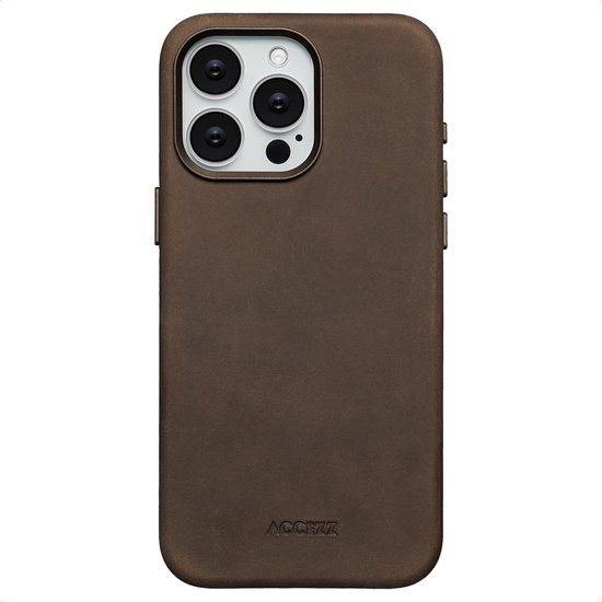 Accezz Vintage Leather Backcover Geschikt voor iPhone 15 Pro Max - MagSafe - Rustic Brown