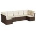 vidaXL 7-delige Loungeset met kussens, polyrattan, bruin