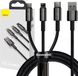 Baseus Tungsten 3-in-1 USB kabel USB Type C / Lightning / micro USB 3.5 A 1.5 m zwart