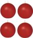 Trend Candles Bolkaars glad - 4x - rood - 7 cm - 16 branduren - ronde kaarsen