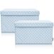 LIFENEY Set van 2 opbergdozen voor kinderen, 37 x 25 x 21 cm, opbergmand voor kinderkamer en woonkamer, kinderopbergkist (lichtblauwe stippen)