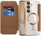 Techsuit Hoesje geschikt voor Samsung Galaxy S24 FE - SmartMag Book Wallet Case - Geschikt voor MagSafe - Bruin