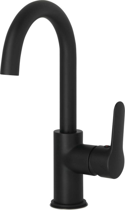 Saqu Dream Wastafelkraan - Mat Zwart - 21 cm Hoge Uitloop