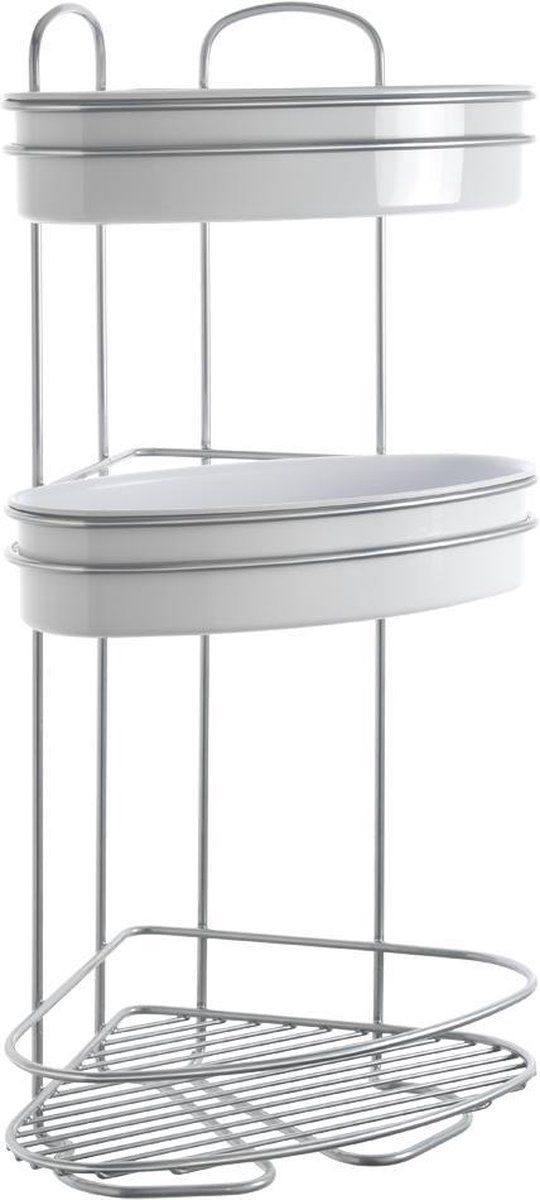 Metaltex Orbit Hanging Corner Storage with 3 Floors, Silver - 8002524037106
