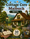Cottage Core Malbuch: Mittel: 50 Wunderschöne Illustrationen mit Zauberhaften Cottages und Friedlichen Landschaftsszenen