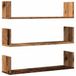 VidaXL Wandschappen 3 st 80x18x18 cm bewerkt hout oud houtkleurig
