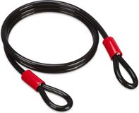 Relaxdays staalkabel met lussen - Ø 12 mm - 2 m - geplastificeerde stalen kabel - zwart
