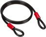Relaxdays staalkabel met lussen - Ø 12 mm - 2 m - geplastificeerde stalen kabel - zwart