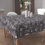 Soleil d'ocre Printed Tablecloth, Dirt-Repellent, Square, 180 x 180 cm, Coffee