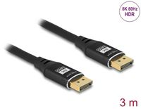 Delock DisplayPort Kabel 8K 60 Hz 3 m schwarz Metall
