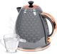 HOMCOM Bouilloire Électrique 1,7L, 2200W Bouilloire Rapide, Sans Fil avec Filtre Anticalcaire Lavable Amovible, Arrêt Automatique, Base Pivotante à 360°, Gris