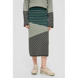 s.Oliver rok met wol en jacquard donkergroen/lichtgroen/donkergrijs