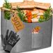 Kesser Panier à bois de chauffage 60 Litres - Feutre extra épais - Pliable avec poignées en bois - Gris