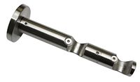 Gardinia Dubbele steun met metalen montageplaat voor gordijnroedes, voor 2 stangen, open, inclusief alle montage-onderdelen, Chicago-collectie, rvs-look, diameter: 20 mm