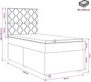 vidaXL Boxspringbed met matras, lichtgrijs, 80 x 200 cm, stof