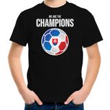 Slowakije EK/ WK supporter t-shirt - we are the champions met Slowaakse voetbal - noir - enfants - vêtements / chemise 146/152