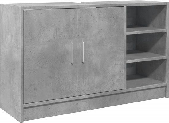 vidaXL Wastafelkast 90x29x55 cm bewerkt hout betongrijs
