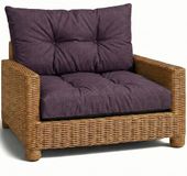 Amazinggirl Kussen Lounge Tuinmeubelen - Set: zitkussen 60x60 cm en rugkussen 40x60 cm Rug Rattan Ideaal voor balkon terras loungeset buiten comfort vulling dik duurzaam Bordeaux Eco-linnen