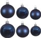 Kaemingk B.V. Ensemble complet de boules de Noël bleu foncé brillant/mat 26x pièces - 10x 6 cm - 12x 8 cm - 4x 10 cm