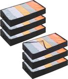 Boîte de rangement 6 pièces pour sous le lit, 65 l, noir