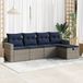 Maison Exclusive - Ensemble de jardin pour extérieur, composé de 5 pièces avec coussins, gris, en polyrotin