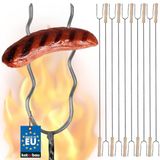 KOTARBAU® 10 Stuks Grillspiesen, Staal, 100 cm, Spiesen met Houten Handvat, Lange Spiesen, Kampvuur Vork, Stevige Grillspiesen