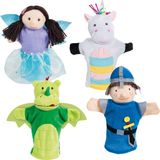 roba Handpoppenset van Pluche & Vilt, 4-delige Poppenfiguren, Hand-/Poppenkast voor Poppentheater