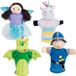 roba Handpoppenset van Pluche & Vilt, 4-delige Poppenfiguren, Hand-/Poppenkast voor Poppentheater