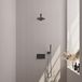 Brauer Gunmetal Edition Thermostatische doucheset Inbouw - Hoofddouche 20 cm - Rechte wandarm - Met drukknoppen - Handdouche staaf - Doucheslang